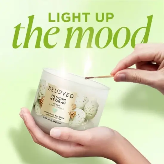 Beloved Pistachio Ice Cream 2-Wick Candle - 11.5oz image {4}