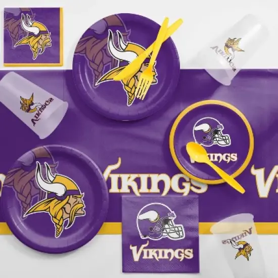 3ct Minnesota Vikings Football Reusable Tablecloth image {2}