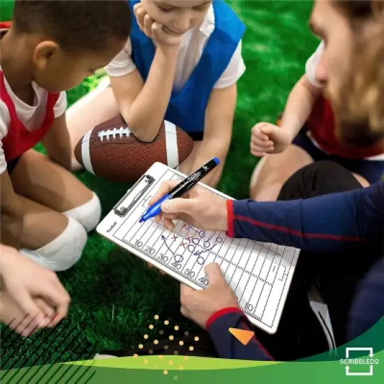 SCRIBBLEDO Football Dry Erase Sports Coaching Clipboard 15"x9" image {2}