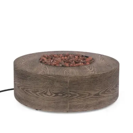 Aidan Round Iron Fire Pit with 50,000 BTU and External Tank Storage image {12}