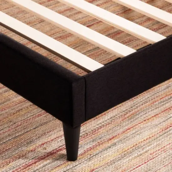 Tara Upholstered Platform Bed Frame with Square Tufted Headboard - Brookside Home image {5}