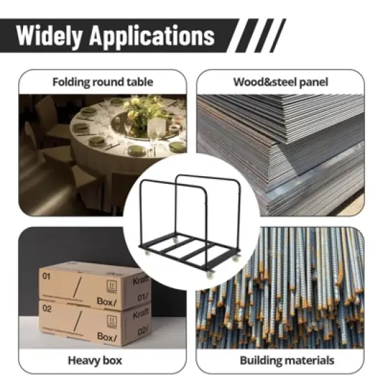 Folding Table Cart 1500 LBS, Heavy Duty Table Trolley with 5" Swivel Wheels, 10 Table Capacity for Event Party Hotel image {5}