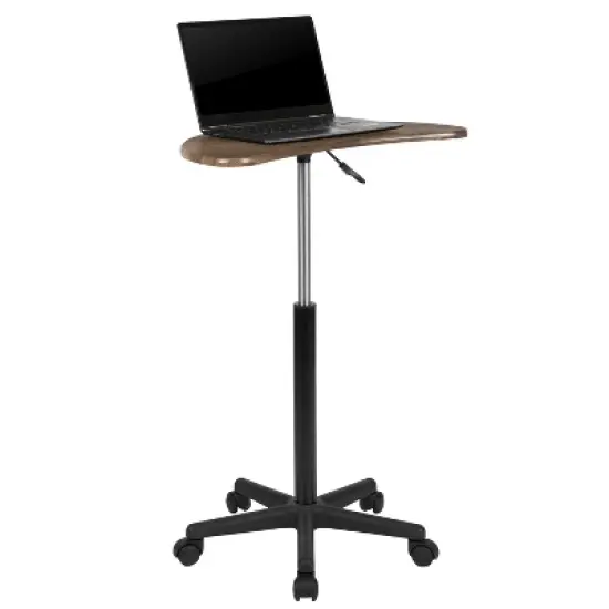 Emma and Oliver Sit to Stand Mobile Laptop Computer Desk - Portable Rolling Standing Desk image {15}