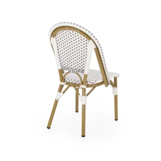 GDFStudio Brandy Outdoor Wicker Weave Bistro Chairs (Set of 4) image {5}
