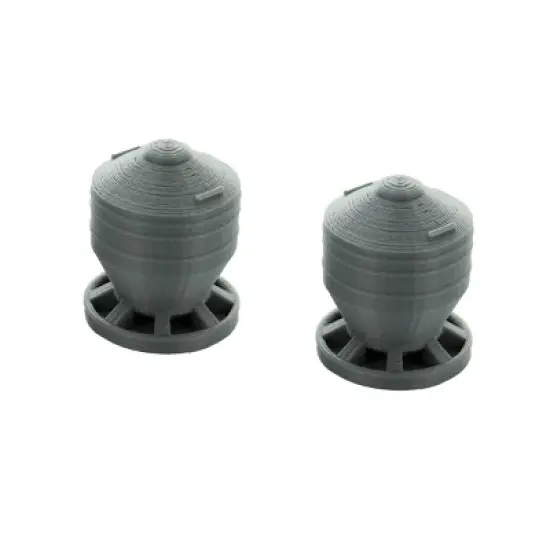 3D to Scale 1/64 2 Pack of 3D Printed Gray Plastic Pig Feeders 64-332-GY image {1}