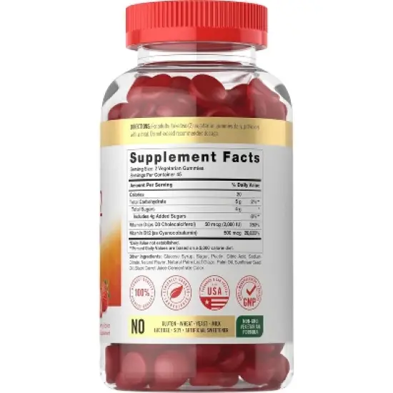 Carlyle Vitamin D3 and Vitamin B12 | 90 Gummies image {1}
