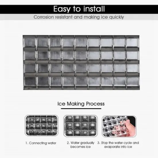 Costway Built-In Stainless Steel Commercial 110Lbs/24H Ice Maker Portable Ice Machine image {7}