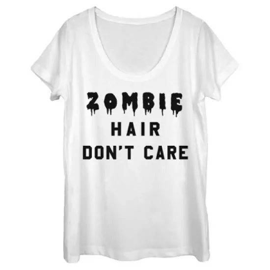 Women's Lost Gods Halloween Zombie Hair Don't Care Scoop Neck image {3}