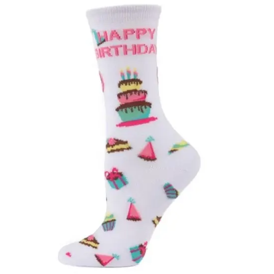 Memoi Happy Birthday Bamboo Blend Crew Novelty Socks image {2}