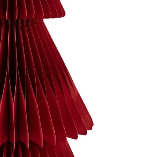 Northlight Accordion Honeycomb Foldable Paper Christmas Tree - 3' - Red image {5}