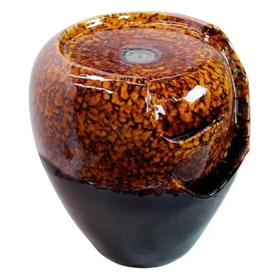 Design Toscano Burnt Umbra Ceramic Jar Garden Fountain - Brown image {3}