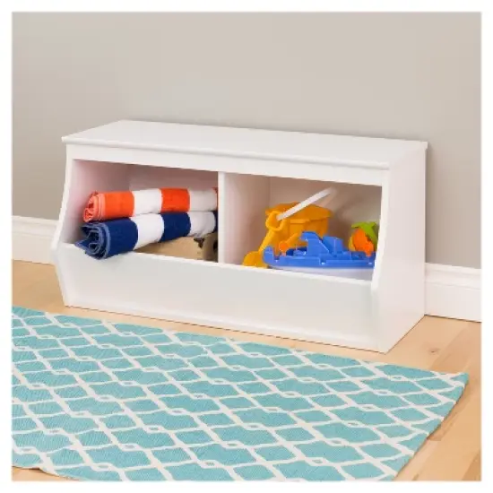Fremont Entryway Storage Cubbie - 2 Bin - White - Prepac image {3}