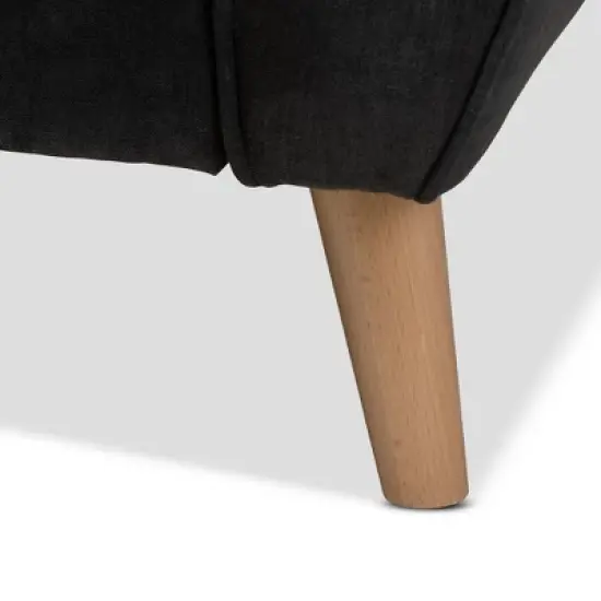 Miranda Mid-Century Modern Fabric Upholstered Sofa Dark Gray - Baxton Studio image {7}