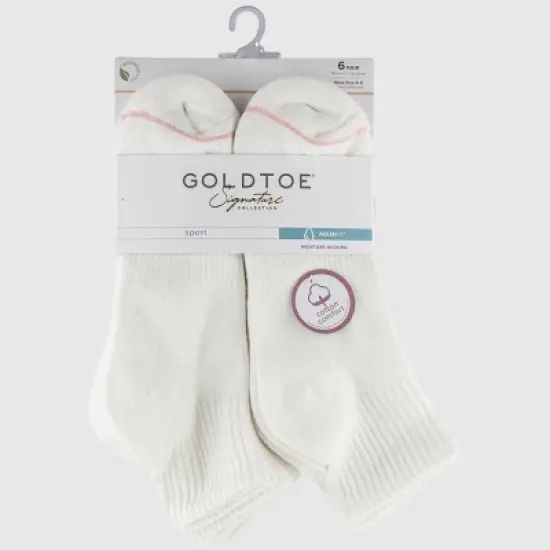 Goldtoe Signature Collection Women's 6pk Modern Essentials Cotton Quarter Socks - 4-10 image {3}