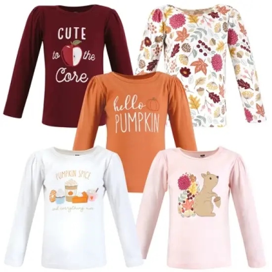 Hudson Baby Infant and Toddler Girl Long Sleeve T-Shirts, Fall Pumpkin Spice image {7}