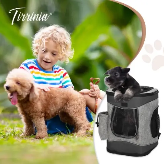 Small Cat and Dog Carrier Backpack, Two-Sided Entry Pet Backpack Travel Carrier, Airline-Approved, Padded Back Support - Tirrinia image {7}