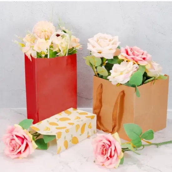 Unique Bargains Paper Gift Bag with Handle Storage Bag for Party Favor 12 Pcs image {4}