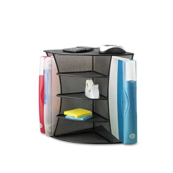 Safco Onyx Mesh Corner Organizer, Six Sections, Black, 15" x 11" x 13" image {4}