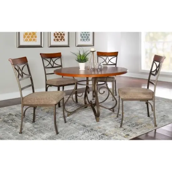 Carter Round Dining Table Metal/Cherry - Powell Company image {4}