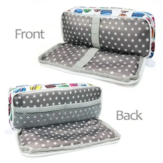 Wrapables Large Capacity Pencil Case, 3 Compartment Pencil Pouch for Stationery Pens, Macarons image {2}