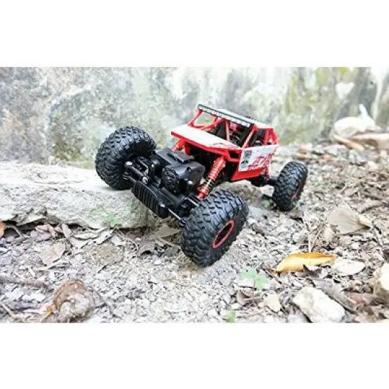 Top Race Remote Control Rock Crawler Monster Truck 4WD - 2.4Ghz Batteries Included (Red) image {5}