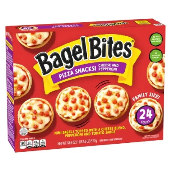 Bagel Bites Cheese & Pepperoni Mini Pizza Bagel Frozen Snacks - 18.6oz/24ct image {8}