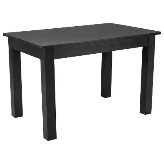 Emma and Oliver 46" x 30" Rectangular Antique Rustic Solid Pine Farm Dining Table image {13}