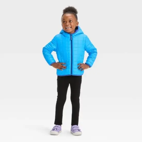 Toddler Solid Puffer Jacket - Cat & Jack&trade; Blue image {2}