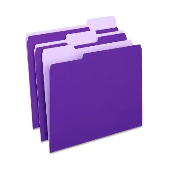 MyOfficeInnovations Colored Top-Tab File Folders 3 Tab Purple Letter Size 100/Pack 535559 image {4}