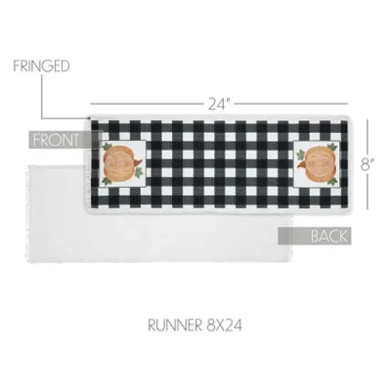 Check Pumpkin Table Runner 8x24 image {2}