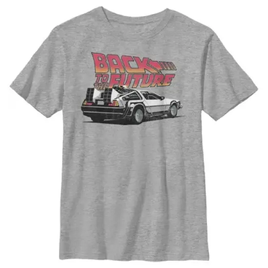 Boy's Back to the Future DeLorean Cartoon T-Shirt image {4}