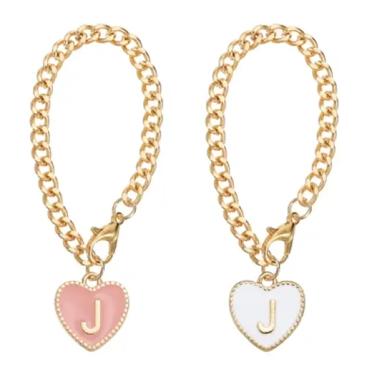 Unique Bargains Letter Heart Shape Identification Accessories Pink & White 2 Pcs image {13}
