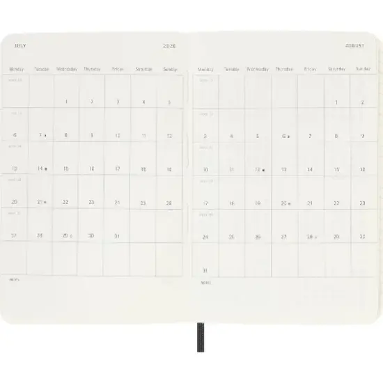 Moleskine 3.5"x5.5" 12 Months 2026 12 Months Weekly Notebook Black Soft image {4}