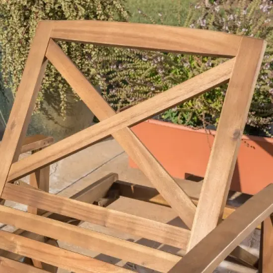 Perla Acacia Chaise Lounge - Teak - Christopher Knight Home: Patio Furniture, Water-Resistant, Wheels image {2}