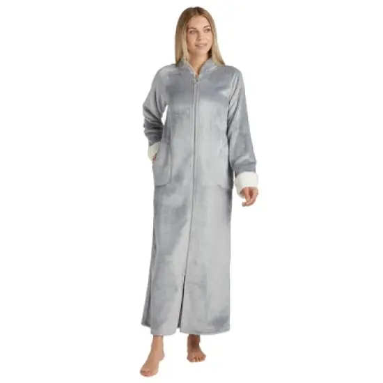 Softies Plush Mandarin Collar Zip Robe image {6}