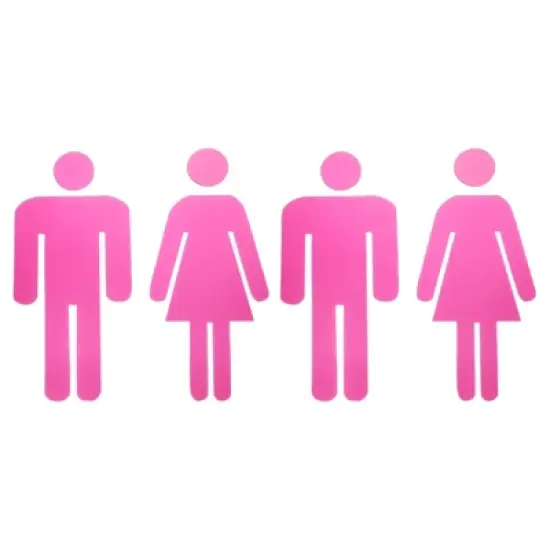 Unique Bargains Self-Adhesive Office Business Men Women Restroom Sign 2 Set image {5}