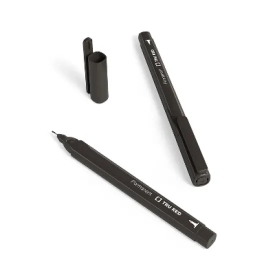 TRU RED Permanent Markers Ultra Fine Tip Black Dozen TR54534 image {4}