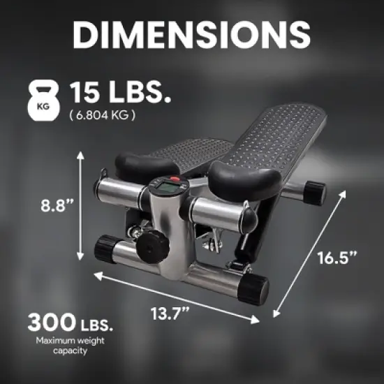 BalanceFrom Adjustable Stepping Machine and Step Counter, Leg Workout Machine & Mini Stair Stepper with Resistance Bands, for Home Workouts, Black image {2}