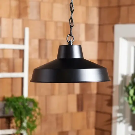 Quarry 13" Outdoor Pendant - PLT7023 - Black - Safavieh image {2}