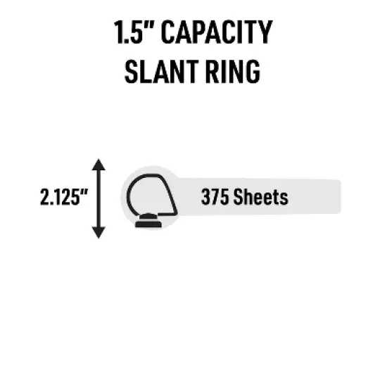 Avery Industrial Magnetic Hanging Binder Rings, 3 Ring Binder, 1.5" Slant Rings, Holds 375 Sheets, 6 Binder Ring Mechanisms (46036) image {2}