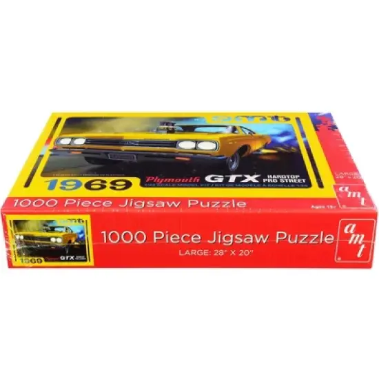 Jigsaw Puzzle 1969 Plymouth GTX Hardtop Pro Street MODEL BOX PUZZLE (1000 piece) by AMT image {1}