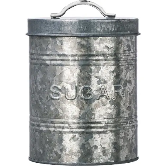 Amici Home Rustic Kitchen Coffee, Sugar, and Bread Relief Galvanized Metal Storage Canister, Food Safe, Set of 3, 76 & 288 Ounce image {7}