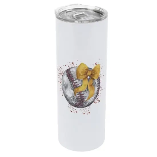 Elanze Designs 20 Ounce Stainless Steel On the Go Travel Tumbler With Push Top Lid, Baseball Red Paint Splatter image {1}