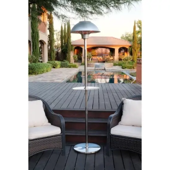 1500W Electric Infrared Stainless Steel Patio Heater with Table - Permasteel image {1}