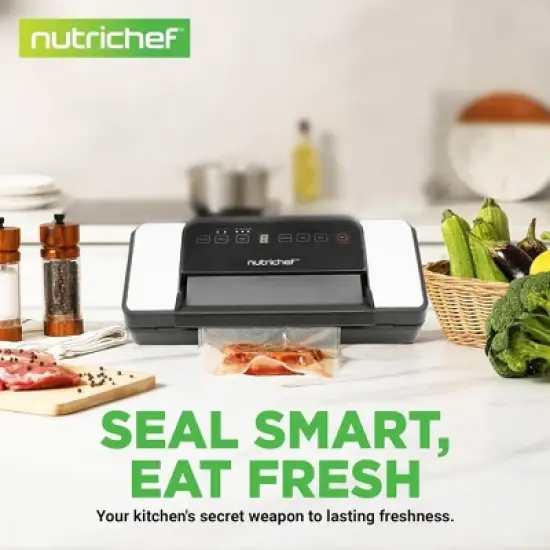NutriChef Automatic Vacuum Sealer with Dual Sealing, Roll Cutter - Black image {6}