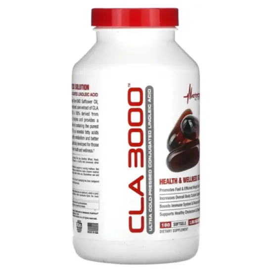 Metabolic Nutrition CLA 3000, 180 Softgels (1,000 mg per Softgel) image {3}