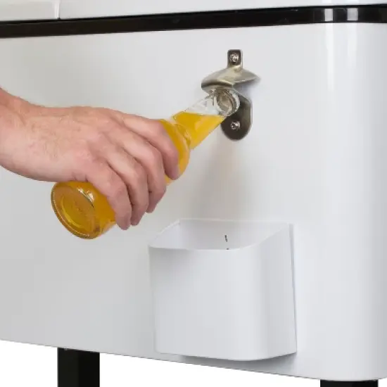 BLACK+DECKER Mobile Cooler Cart, 20-Gallon Capacity, White image {5}