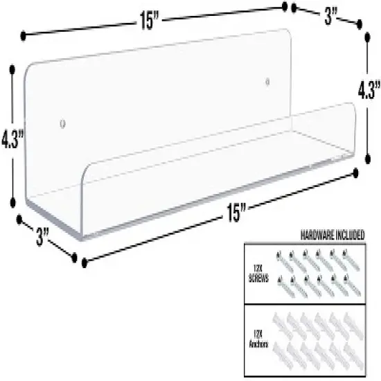 Sorbus Acrylic Wall Ledge Floating Shelf image {2}