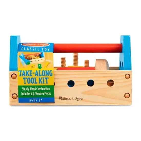 Melissa & Doug Take-Along Tool Kit Wooden Construction Toy (24pc) image {2}