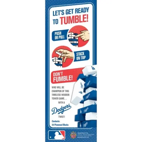MasterPieces Real Wood Block Tumble Towers - MLB Los Angeles Dodgers image {3}